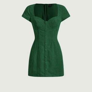 Sweetheart Neck Button Front Dress